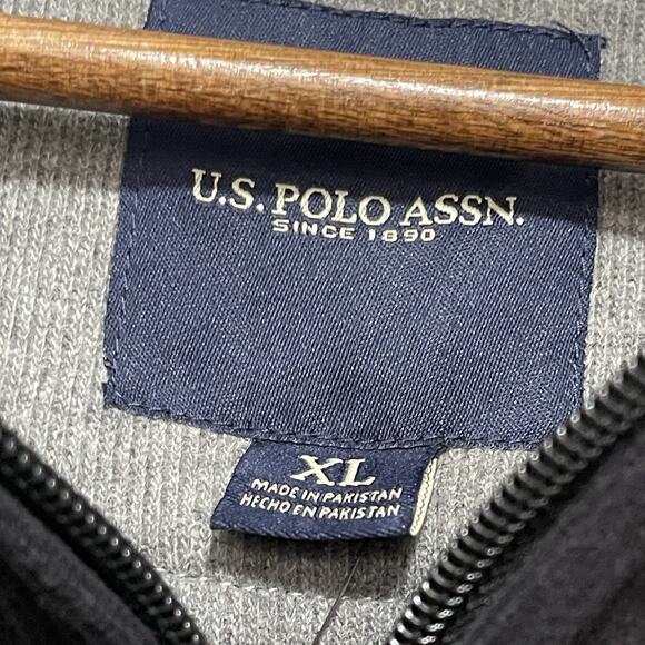 US Polo Assn Quarter Zip Sweater Size XL Black Equestrian Golf Preppy NWT - Picture 4 of 6